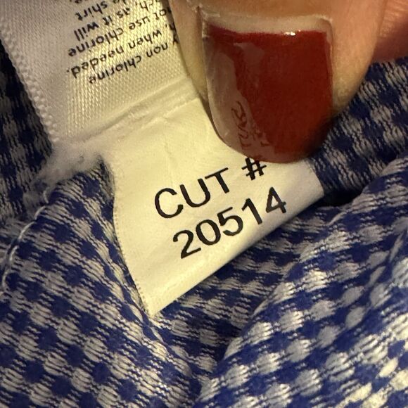 MIZZEN + MAIN Spinnaker Button Long Sleeve Shirt Standard Fit Blue Check Men XL - Picture 6 of 10